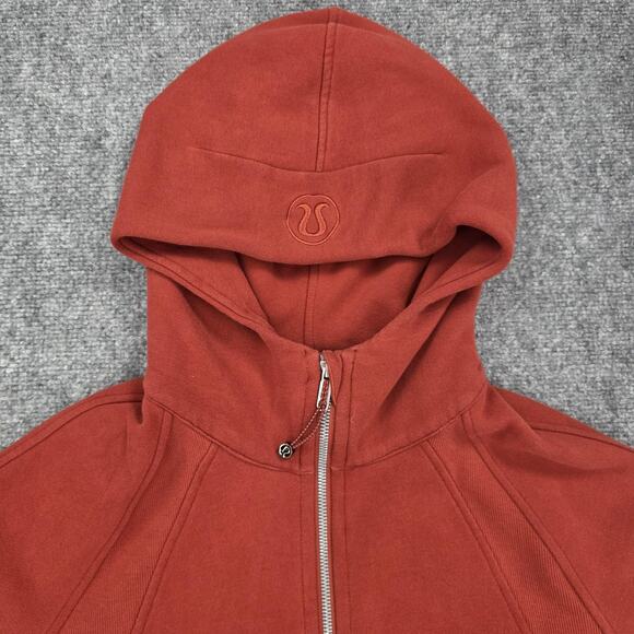 Lululemon Hoodie Womens XS/S Red Scuba Oversized Full Zip Cropped Thumbholes - Picture 10 of 16